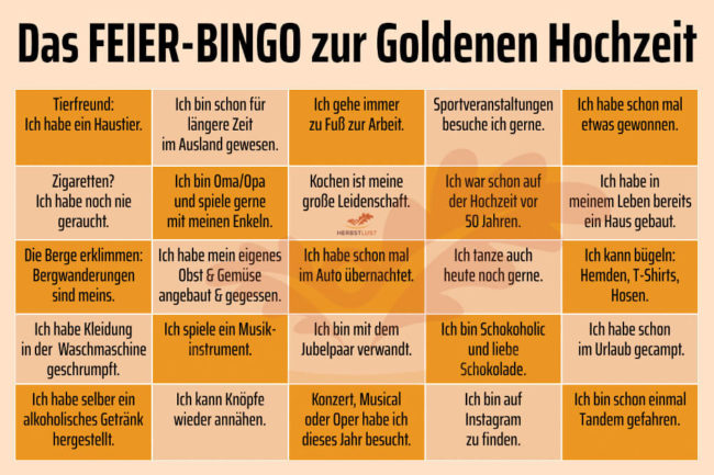 Goldene Hochzeit Bingo Vorlage Kostenlos Beispiel