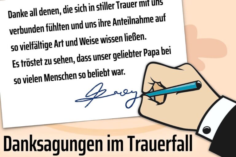 Danksagung Trauer: Kostenlose Beispiele, Texte & Vorlage