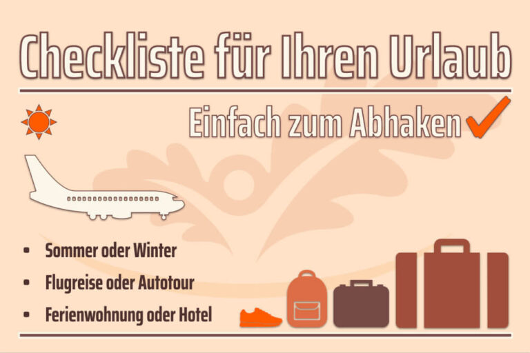 Checkliste Urlaub: Packliste zum Abhaken & Ausdrucken
